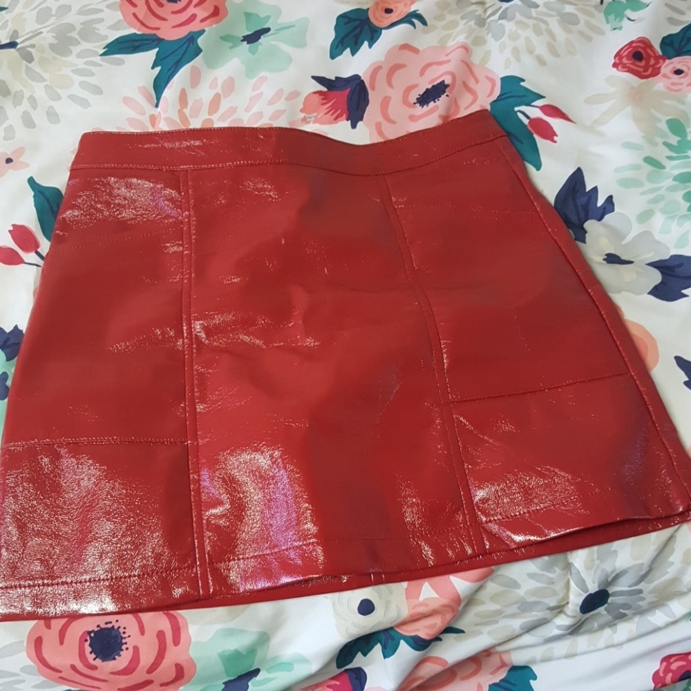Red Leather skirt